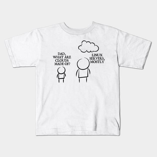 Clouds - Linux Server - Funny Programming Jokes Kids T-Shirt by springforce